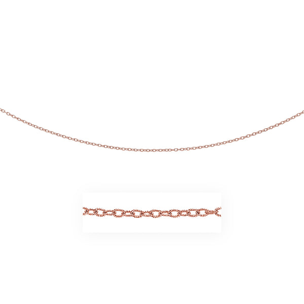 2.5mm 14k Rose Gold Pendant Chain with Textured Links